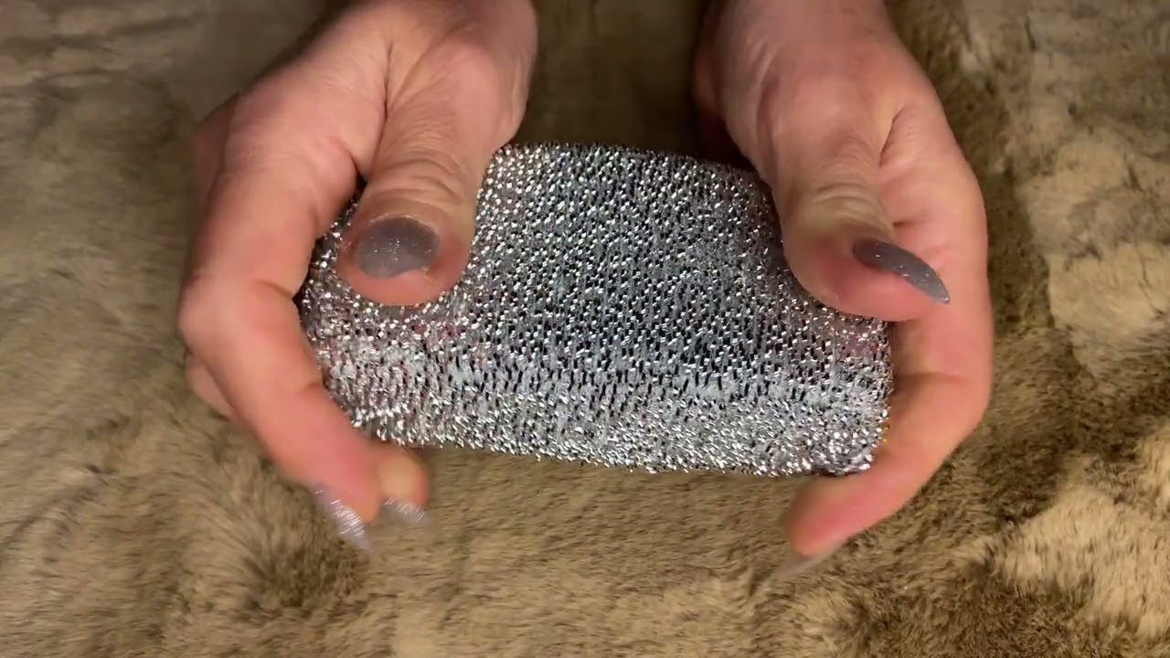 Silver Sponge ASMR | Soft Relaxing Sounds (No Talking)💆🏻‍♀️💆🏻‍♀️