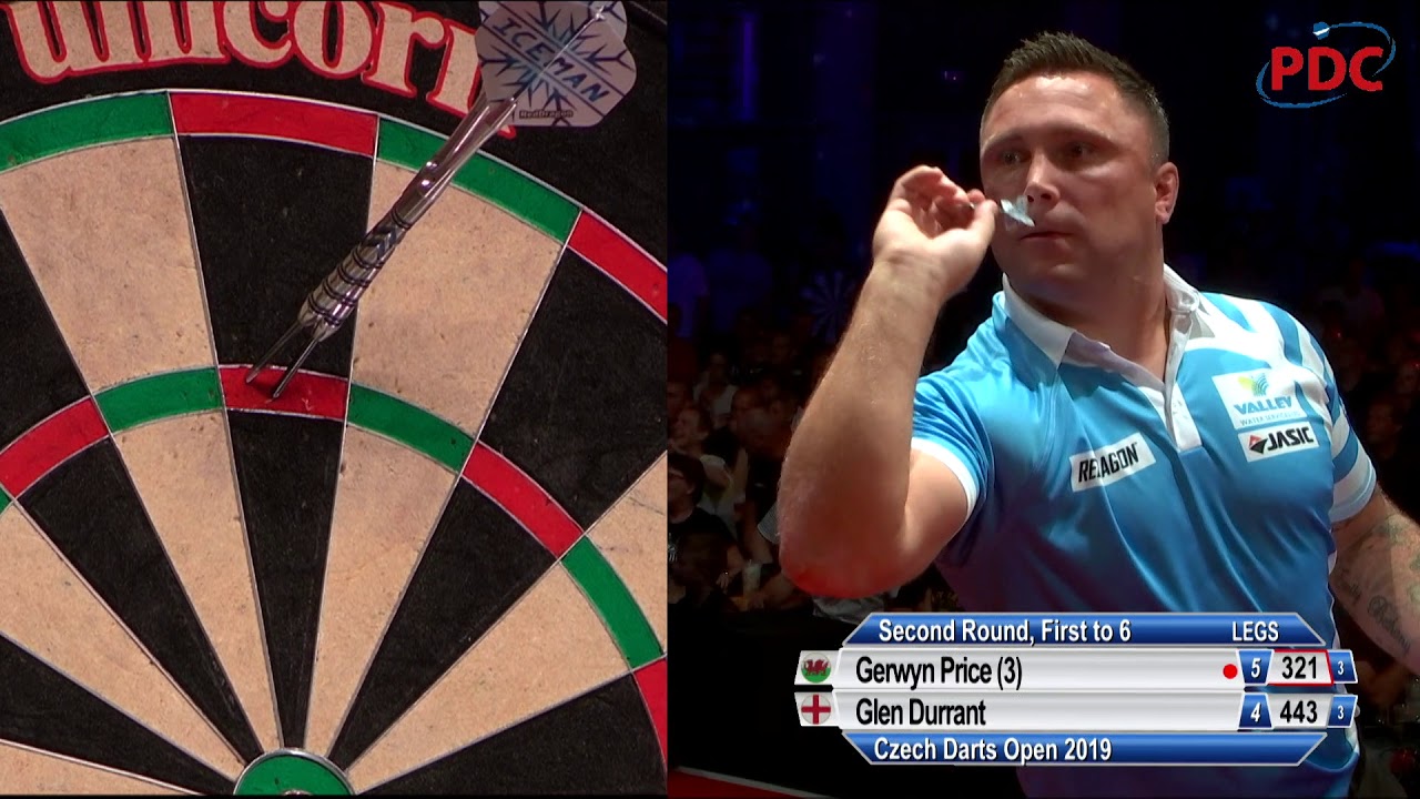 NINE-DARTER! Gerwyn Price's perfect leg against Glen Durrant at the Czech Darts Open
