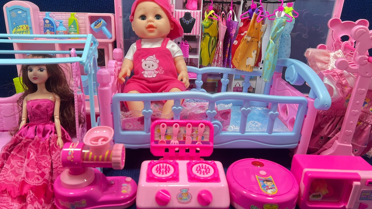 12 Minutes Satisfying with Unboxing Barbie Family party＆Princess House Toys Playset Review Toys｜ASMR