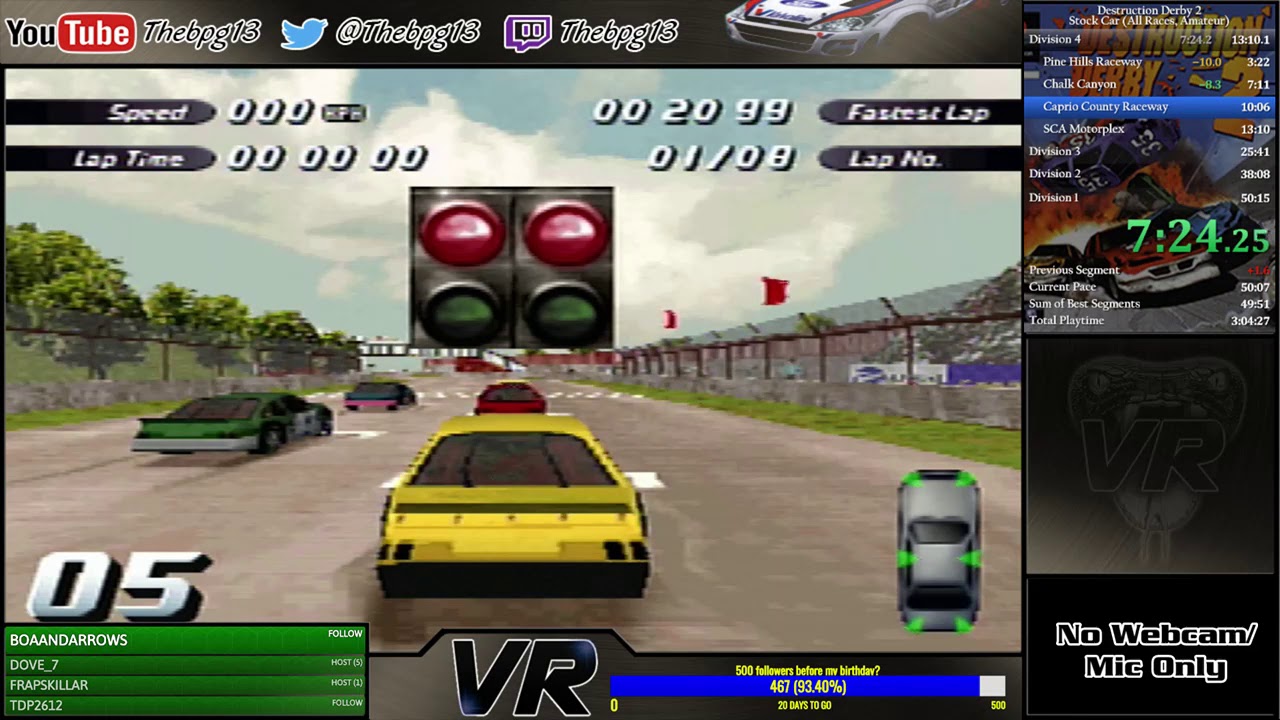 Destruction Derby 2 (PS1) - Stock Car (All Races) Speedrun in [49:48] [Former WR]