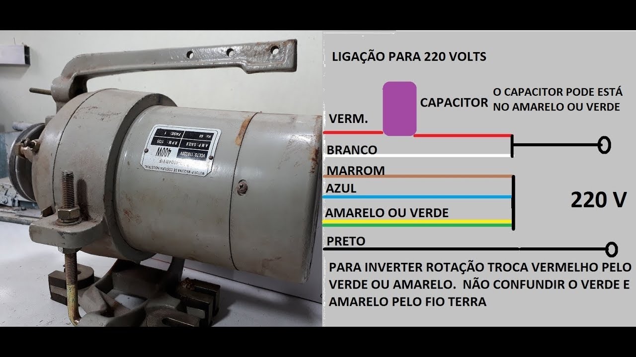 MOTOR DE MÁQUINA DE COSTURA INDUSTRIAL COMO FAZER LIGAÇÃO DOS CABOS