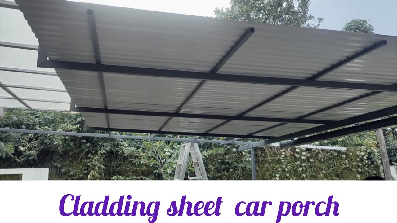 cladding sheet ഉപയോഗിച്ച് ഒരു കാർ porch.