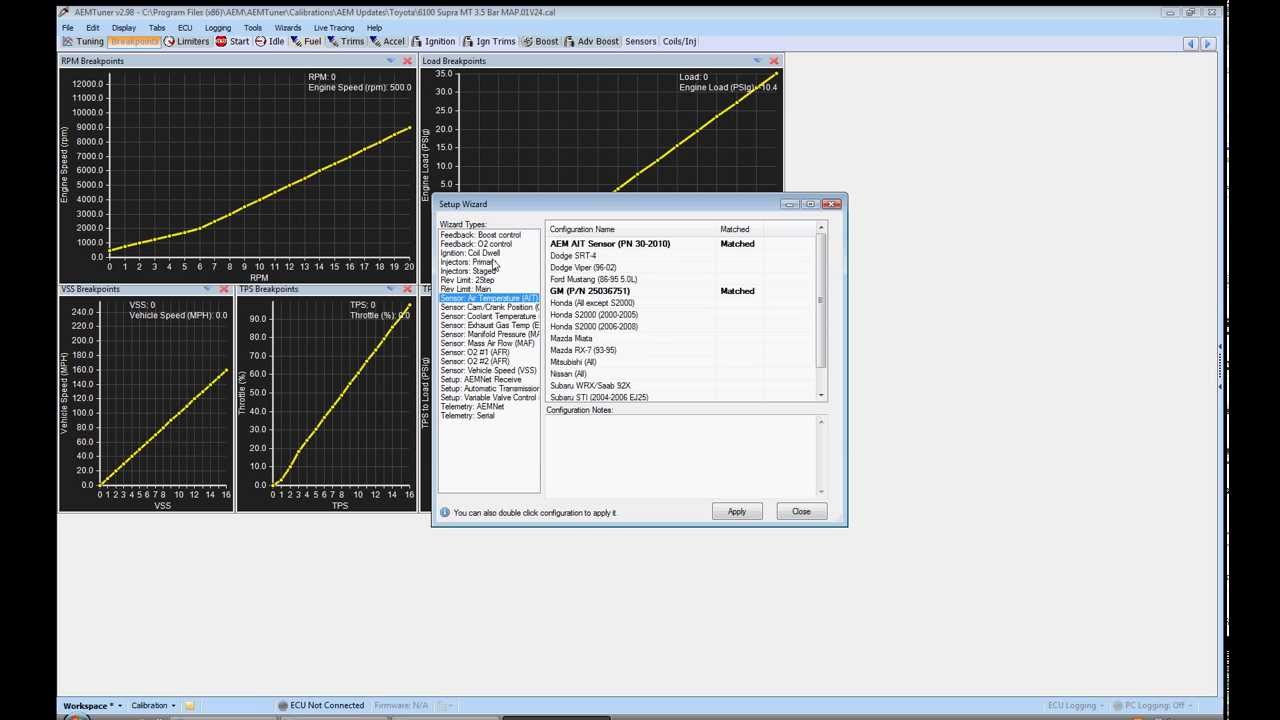 AEM Tuning Part 2. Breakpoints and more initial setup.