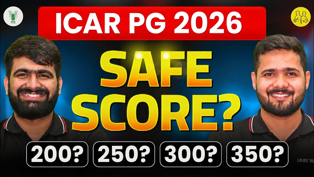 ICAR PG (JRF) 2026 Safe Score for All Subjects by IARI Wala