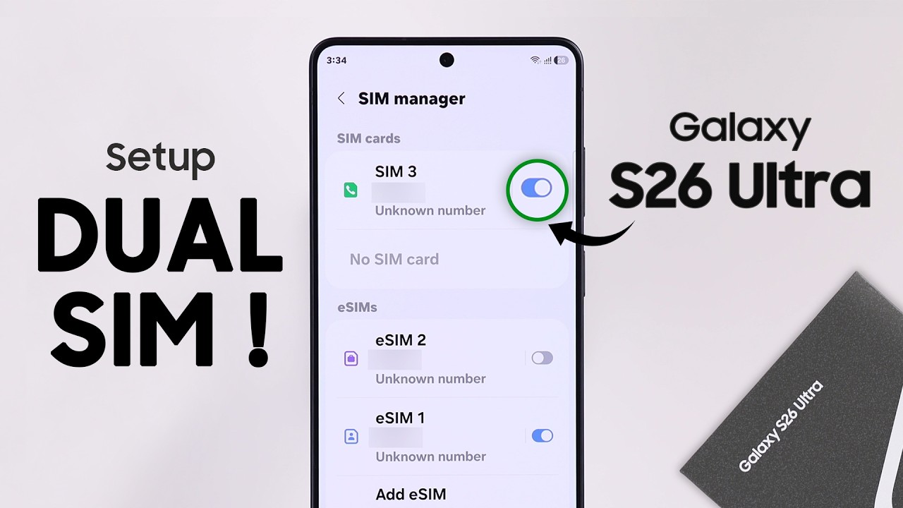 Настройка Samsung S26 Ultra с двумя SIM-картами: как управлять SIM-картами в диспетчере!