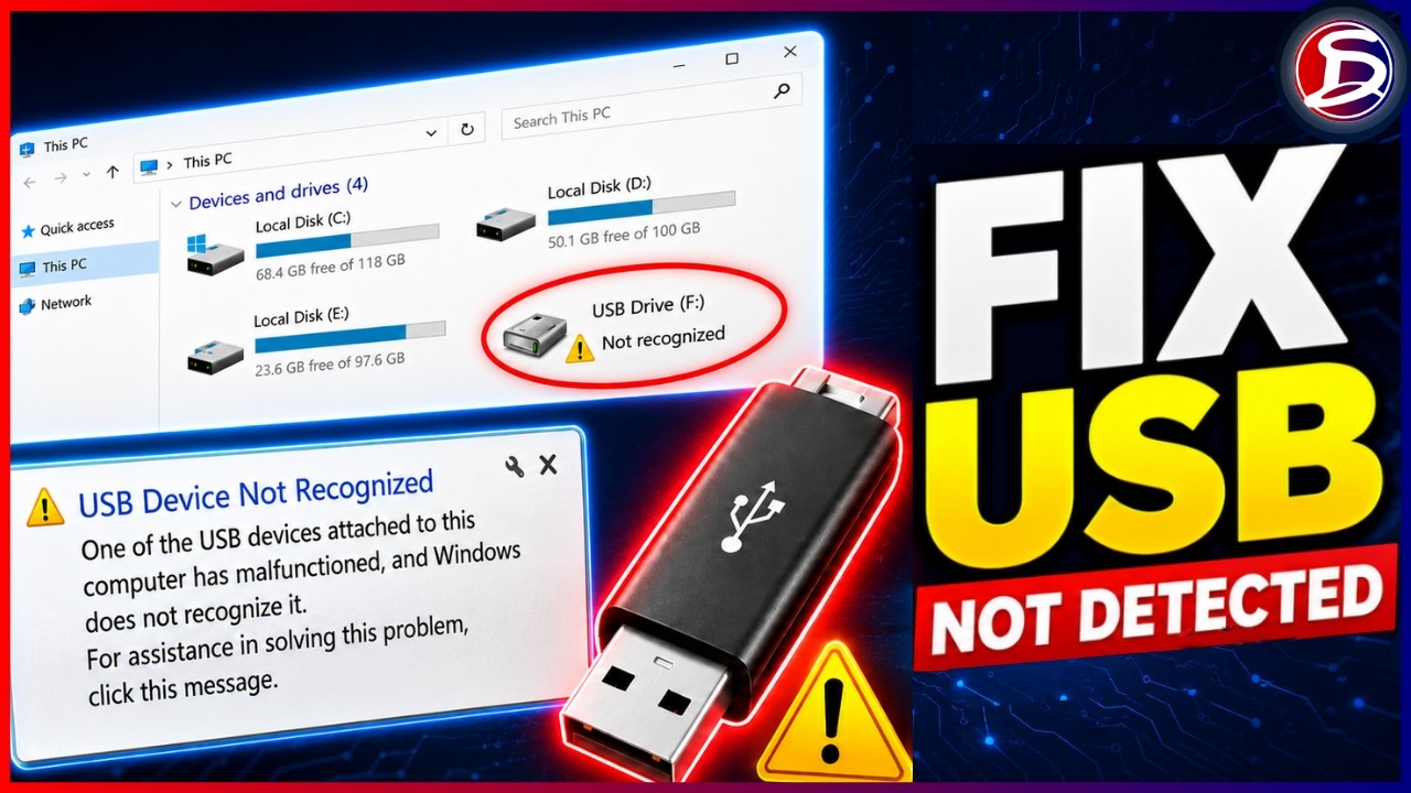 New: How to Fix USB DRIVE NOT SHOWING, Fix USB Device Not Recognized in Windows 10 and Windows 11 PC