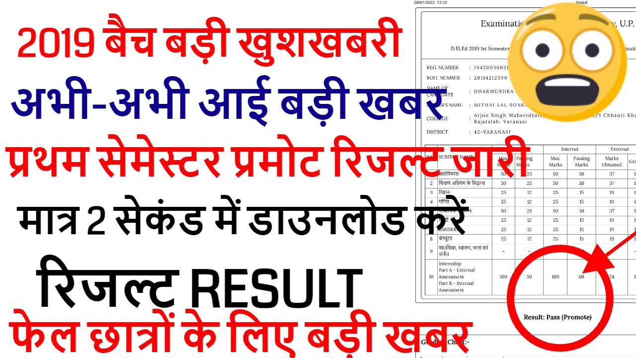 DELED 2019 1st, 3rd SEMESTER PROMOTED RESULT / DELED (btc) 1,3 Semester Result kaise dekhe