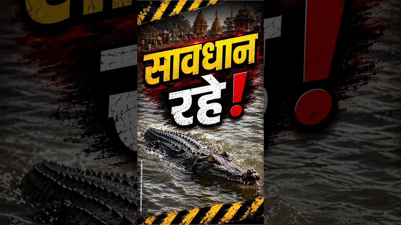 जल भरने पहुंचे कांवरियों के बीच घड़ियाल की एंट्री, बेनीबाद पुलिस ने संभाला मोर्चा