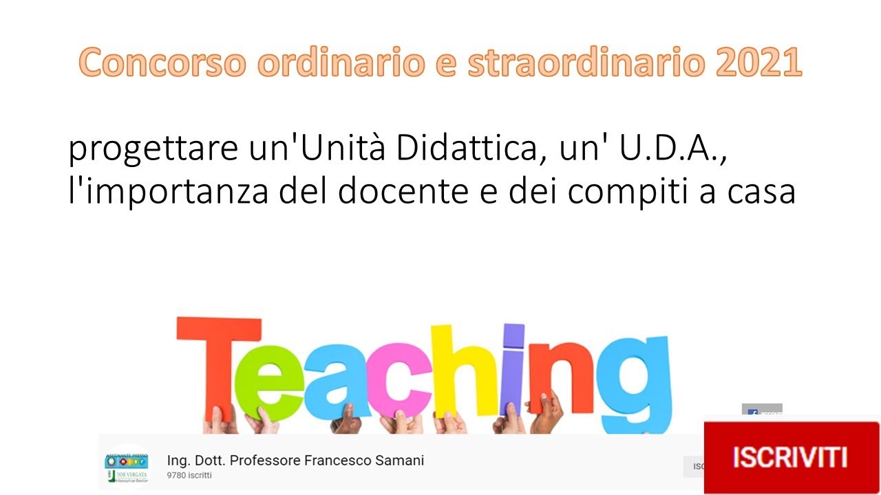 progettare un'Unità Didattica, un' U.D.A., l'importanza del docente e dei compiti a casa