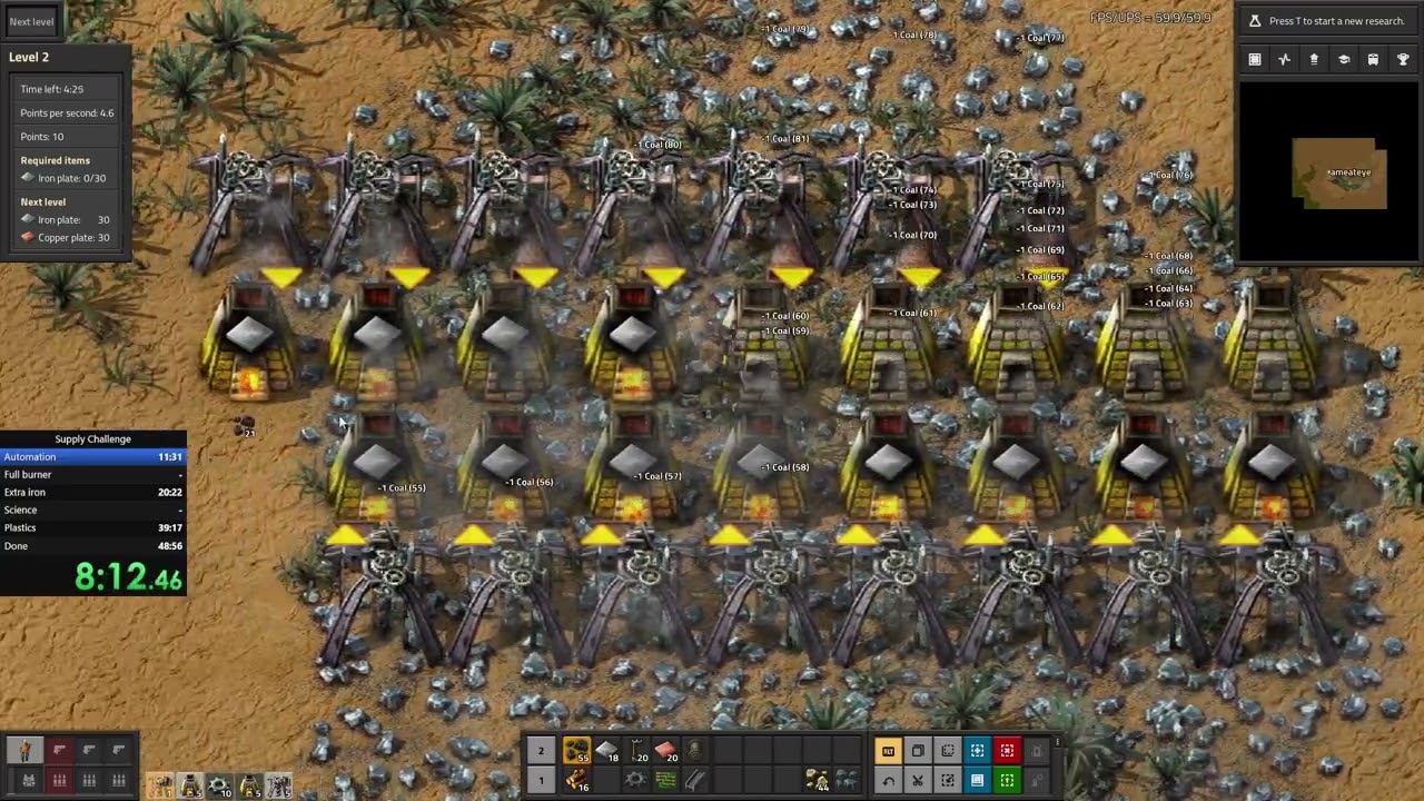 Factorio Supply Challenge former World Record 49.56