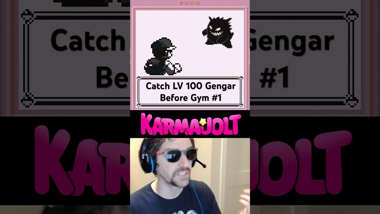 Catch Level 100 Gengar before fighting Brock in Pok&eacute;mon Red/Blue - A Wild Glitch Appears! #shorts