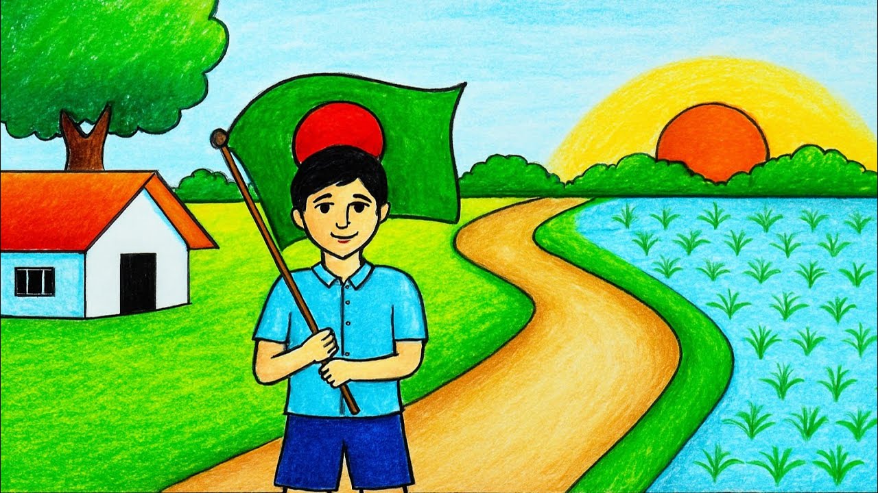 Victory day easy scenery art for competition 🇧🇩 | 16 December easy drawing for competition