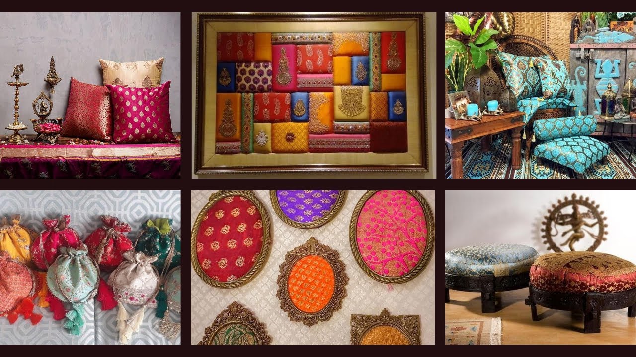 Fabric décor ideas | old saree reuse ideas | Fabric wall art ideas