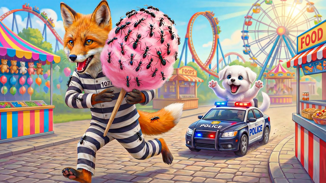 Baby Puppy Chases the Fox Who Stole Cotton Candy | A Heartwarming Rescue
