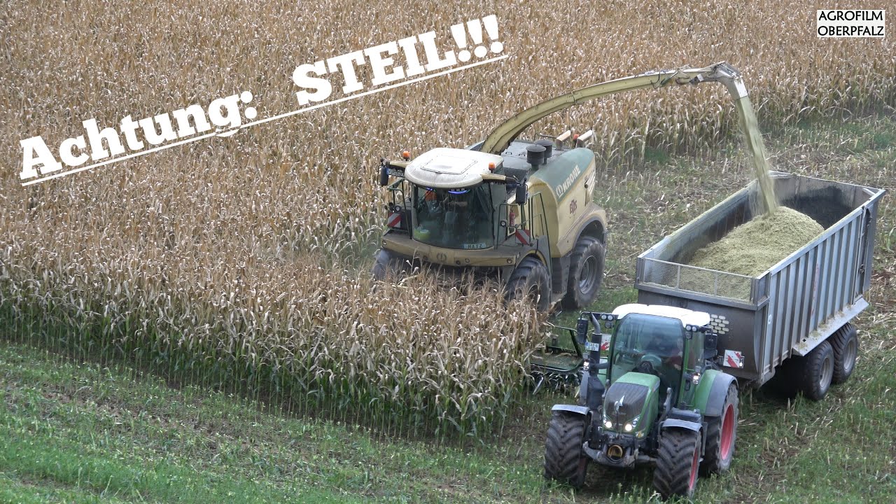 Extreme Berg- und Talfahrt für Krone BigX 780 mit leuchtenden Augen - Action am Hang mit LU Bücherl