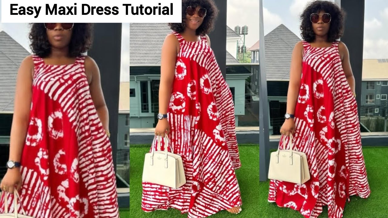 “How To Cut And Sew Off Shoulder Maxi Flare Dress