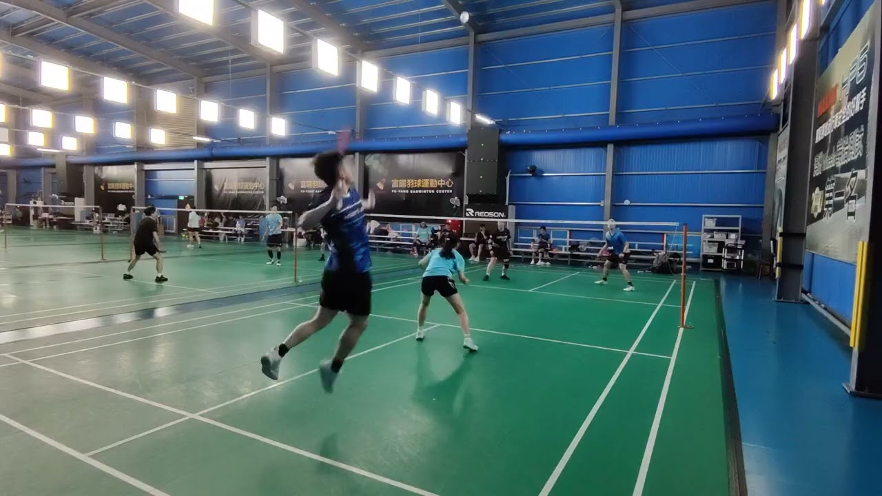2026.2.12 舊富暘羽球館 小兵/濠瑞 vs 阿擇擇/阿茂  硬扛好幾顆殺球~~我真棒!!  #羽球 #混雙 #舊富暘球館