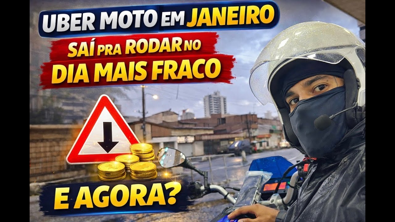 UBER MOTO EM JANEIRO | SAÍ PRA RODAR NO DIA MAIS FRACO