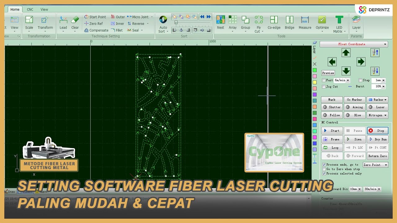 Cara Setting Software Fiber Laser Metal - CypOne Laser Cutting System