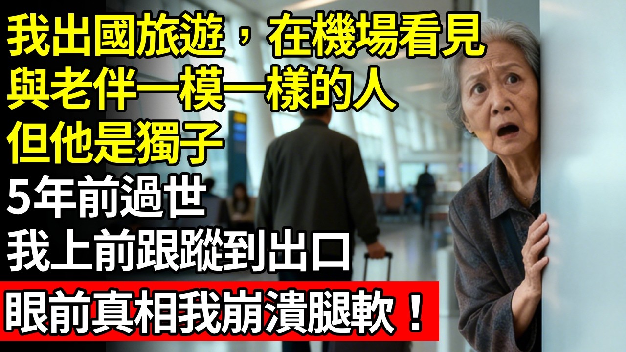 我出國旅遊，意外在機場，看見與老伴一模一樣的人，可老伴是獨子，5年前已過世，我上前跟踪到出口，眼前真相我崩潰腿軟！# 養老 #人間家事# 晚年真相#不肖子孫