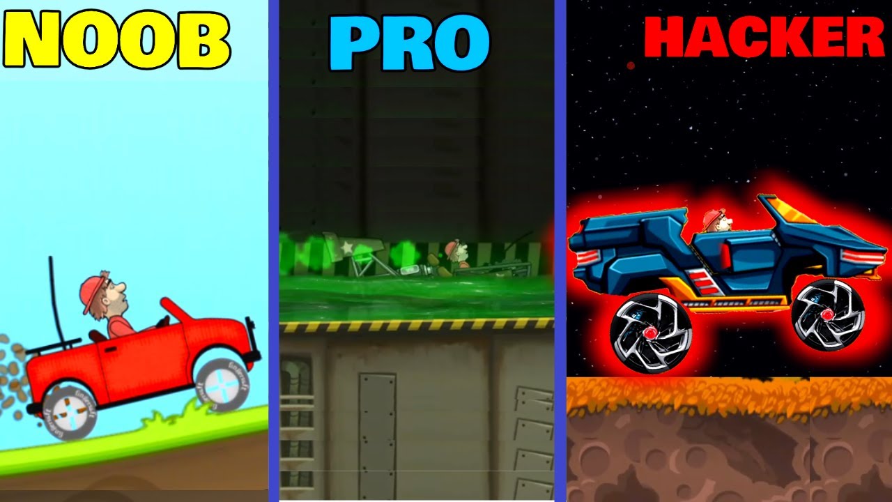 Hill Climb Racing - NOOB vs PRO vs HACKER