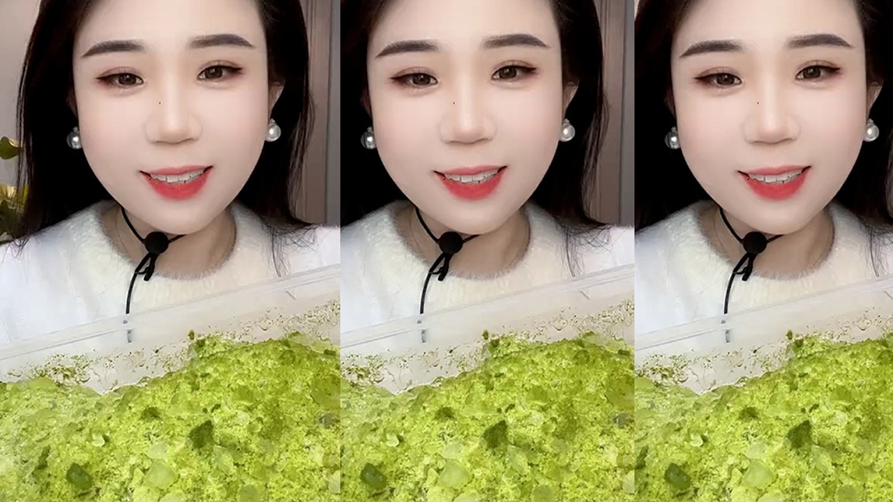 YY / ASMR ICE EATING WITH MATCHA + MILK POWDER + PASSION FRUIT #eatingice #mukbangiceeating / 洋妮儿💋冰