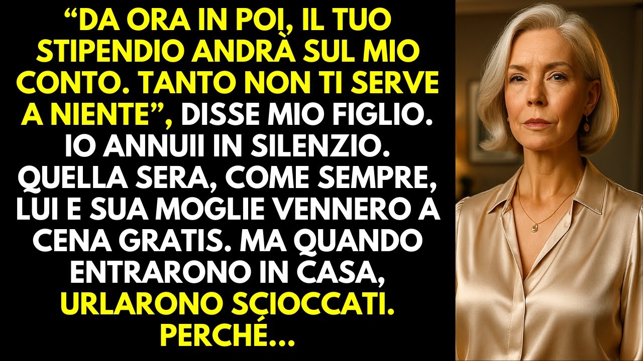 “D’ora in poi voglio che il tuo stipendio venga versato sul mio conto” disse mio figlio. Non sapeva…