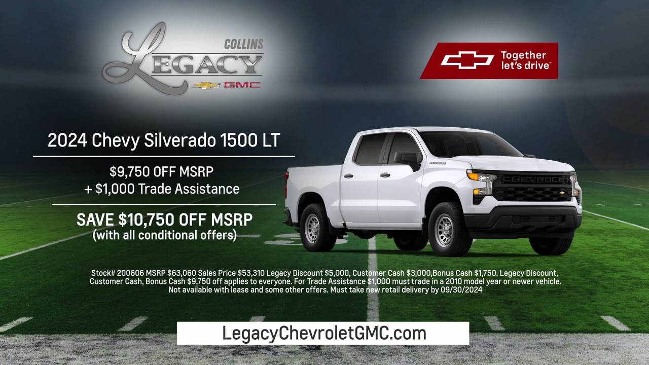 2024 Chevy Silverado 1500 - Save $10,750 at Legacy Chevrolet GMC Collins