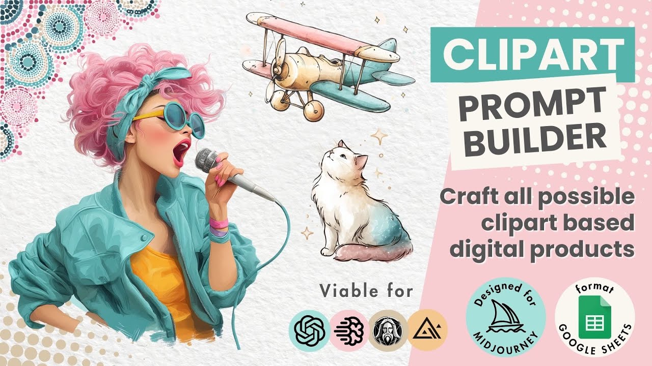 Clipart Prompt Builder 2.0: Make Custom AI Stickers, Icons & Clipart Fast