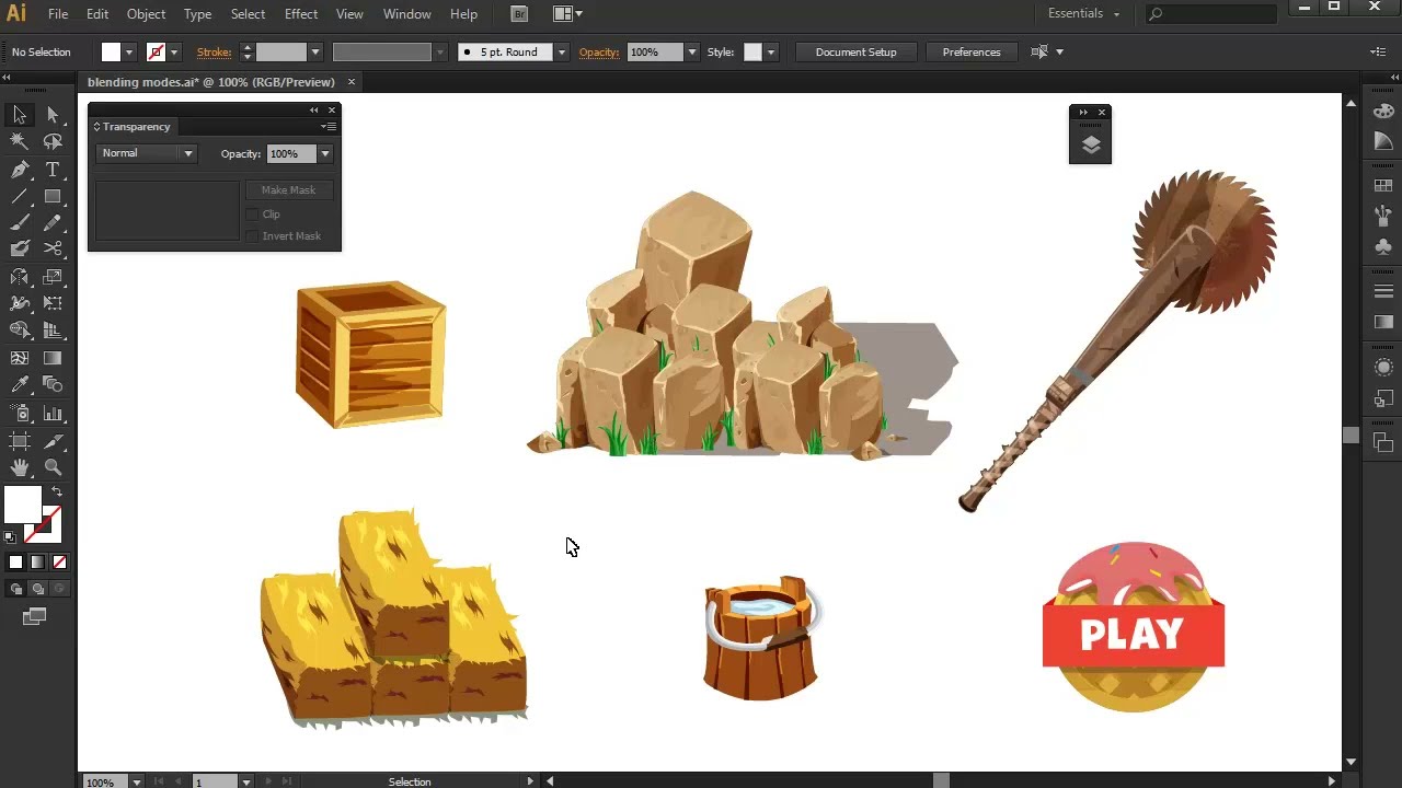 Adobe Illustrator for Game Art:Lesson 4 - Blending Modes