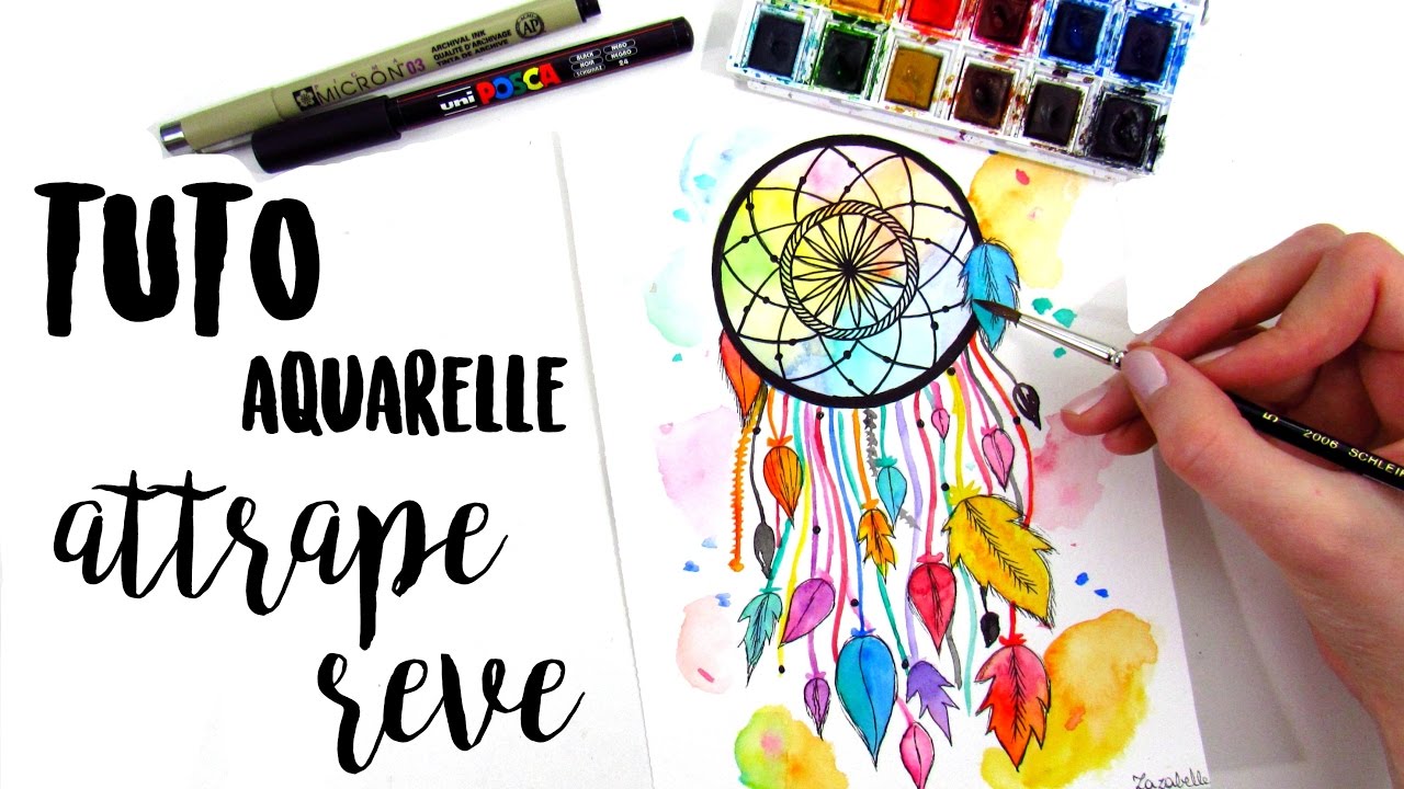 TUTO AQUARELLE  - ATTRAPE REVE