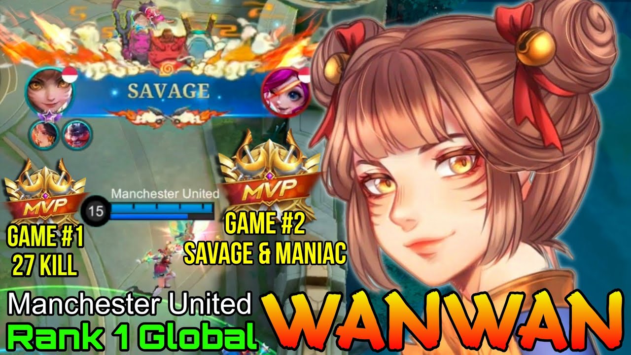 WipeOut The Enemies Wanwan Double MVP Gameplay - Top 1 Global Wanwan by Manchester United - MLBB 
