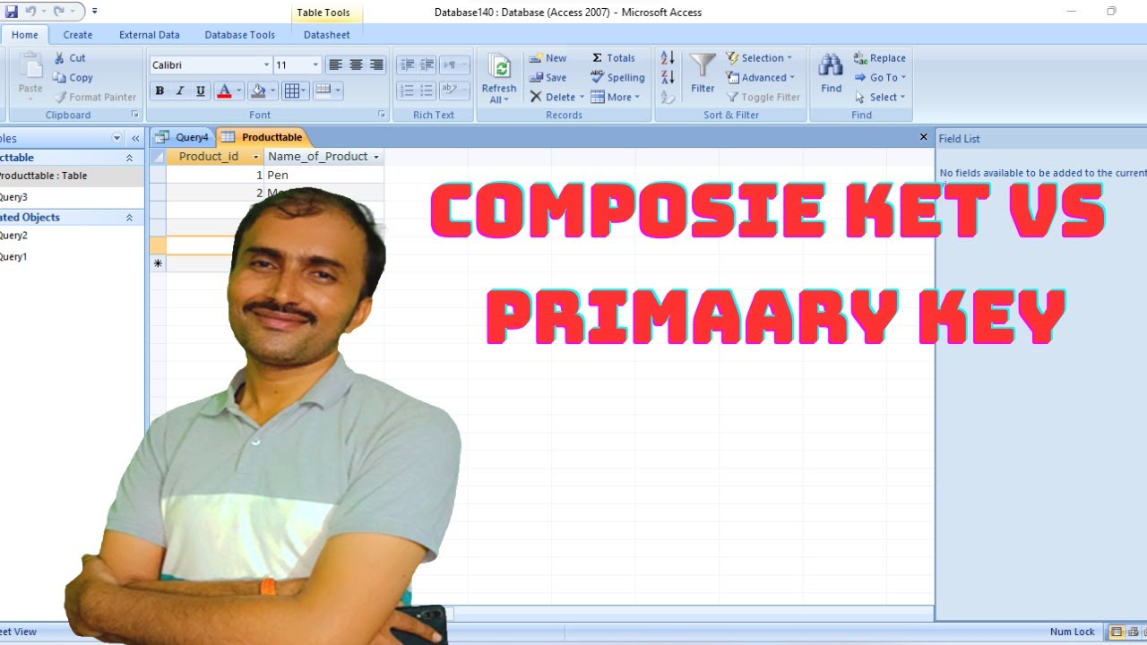 Primary key and Composite key in Microsoft access 2007 for beginners@COMPUTEREXCELSOLUTION#trending