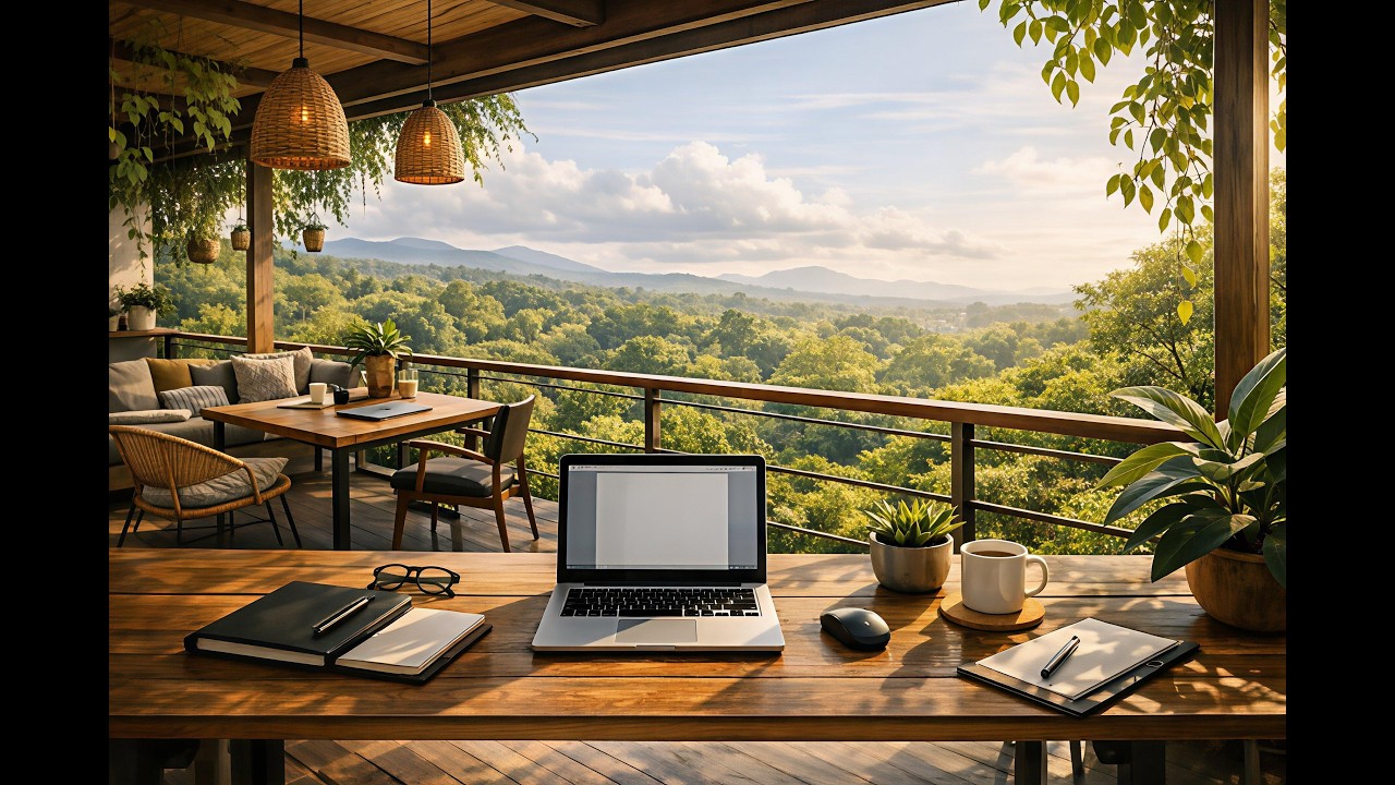 Afternoon Session #3– Ambient Lofi Soundscapes- Afternoon Focus at a Nature Balcony 🌿 Deep Work Time