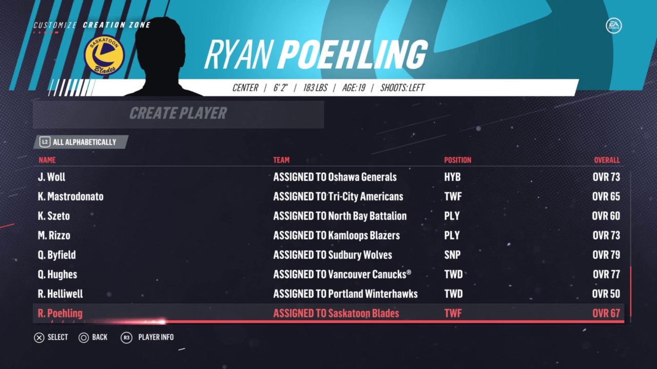 NHL19 First look at prospects missing from the game!