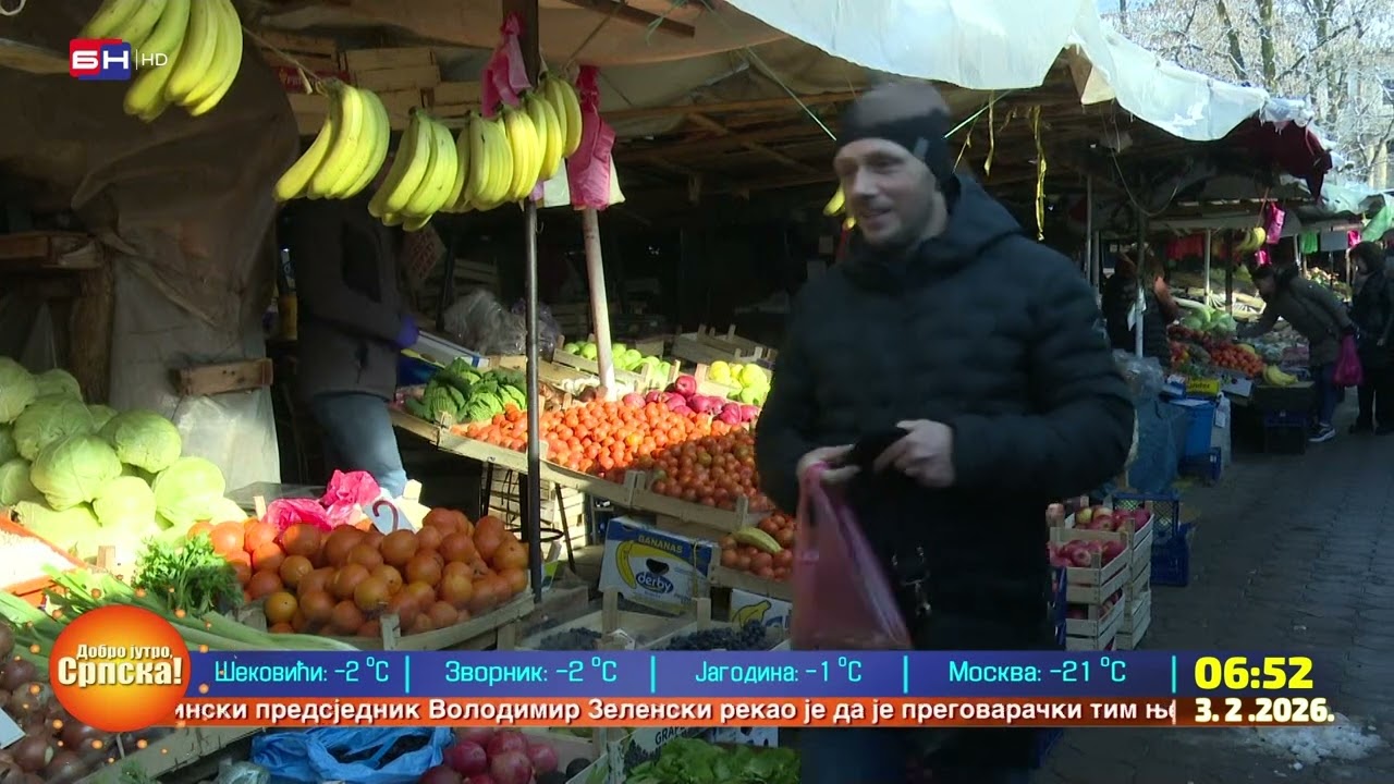 Kakvo je stanje na Zelenoj pijaci u Bijeljini u ovim zimskim danima?