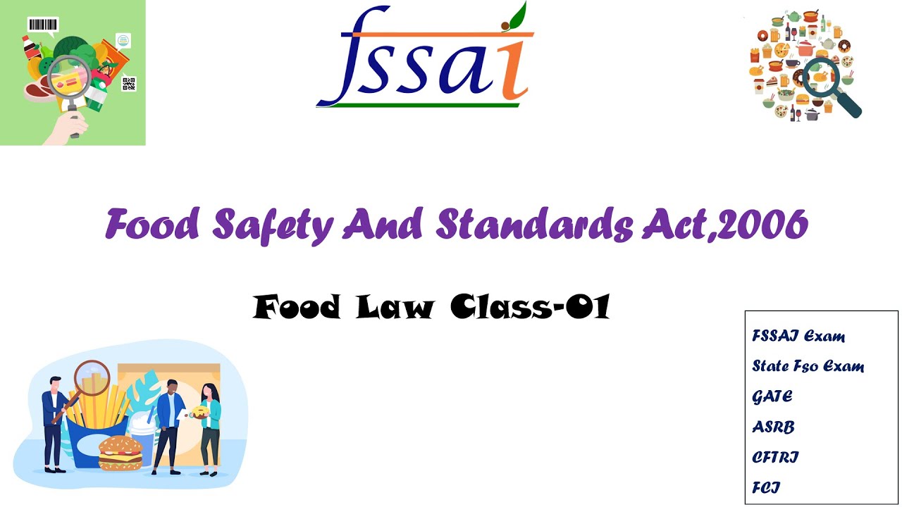 Food Safety And Standards Act,2006: FSSA 2006  | State FSO Exam Preparation | Food Law Lecture -01