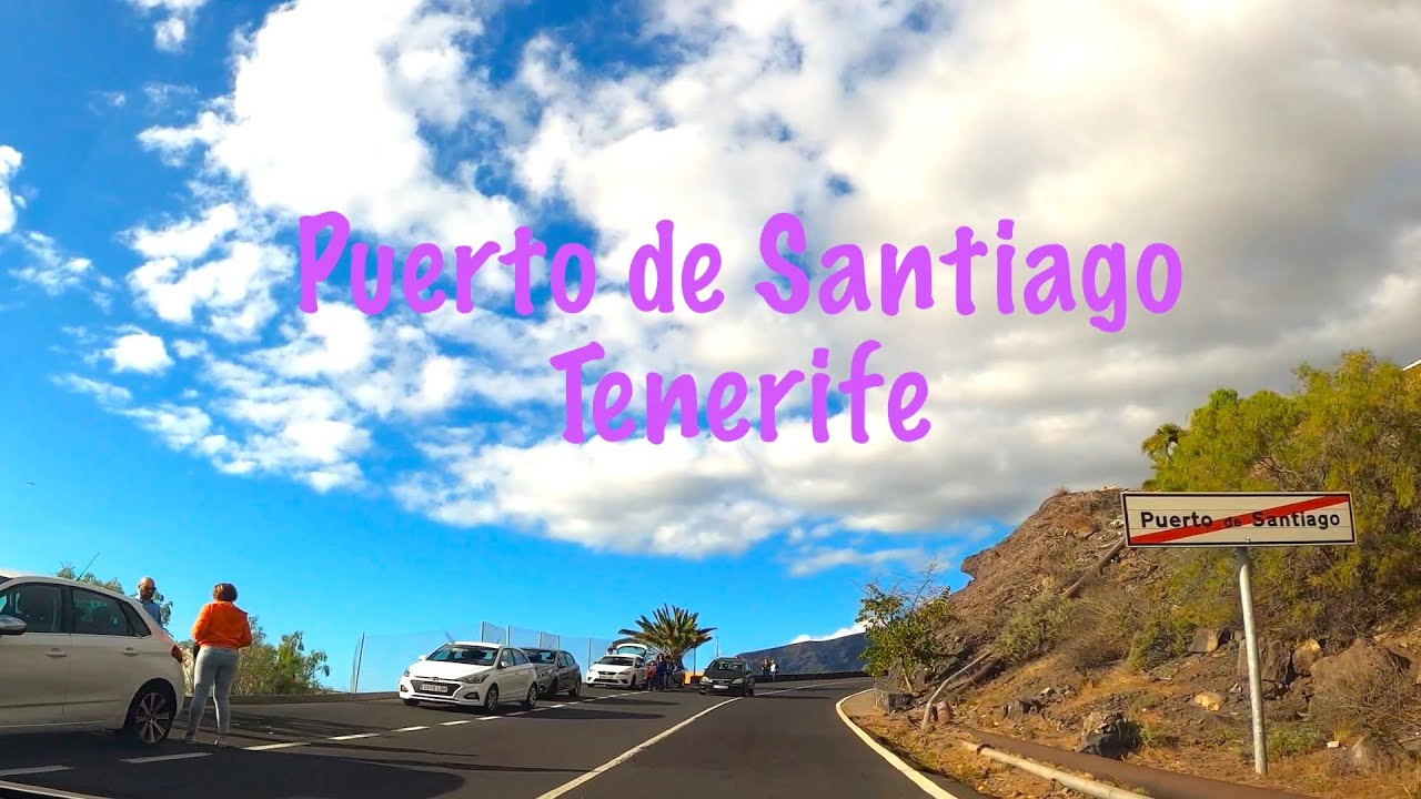Driving in Puerto de Santiago, Tenerife, Spain, 4K dashcam