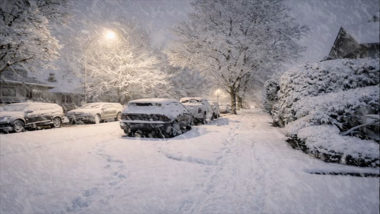 Snowstorm hits streets in the US | The sound of howling wind and falling snow helps to deeply relax