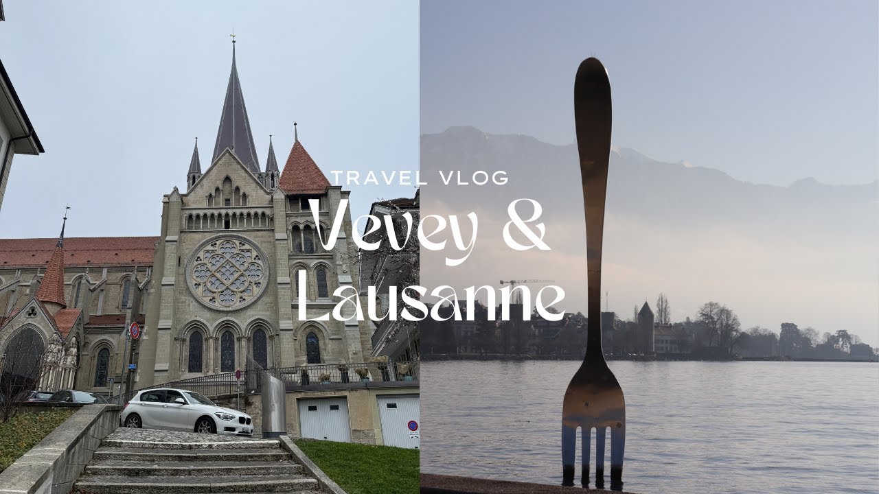 Winter in Vevey & Lausanne | A Chilly Day in Swiss Cities (4K 60FPS)
