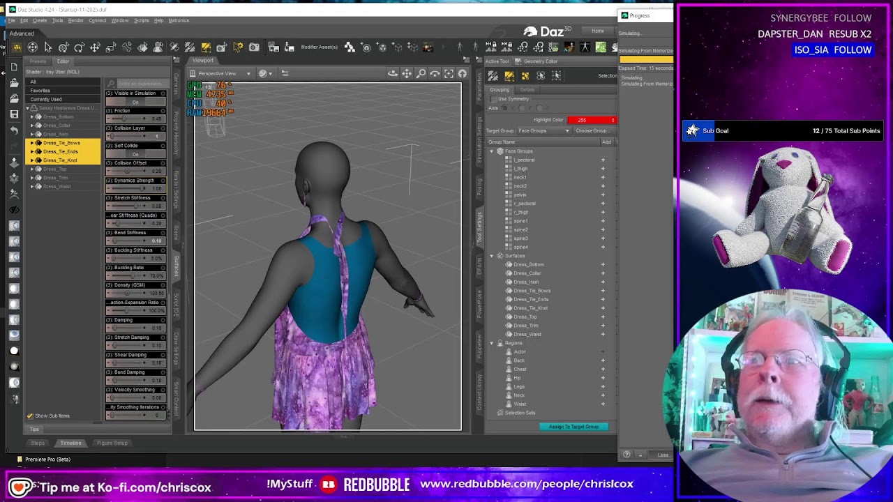 Thursday – Working on 3D dress and accessories for use in Daz Studio