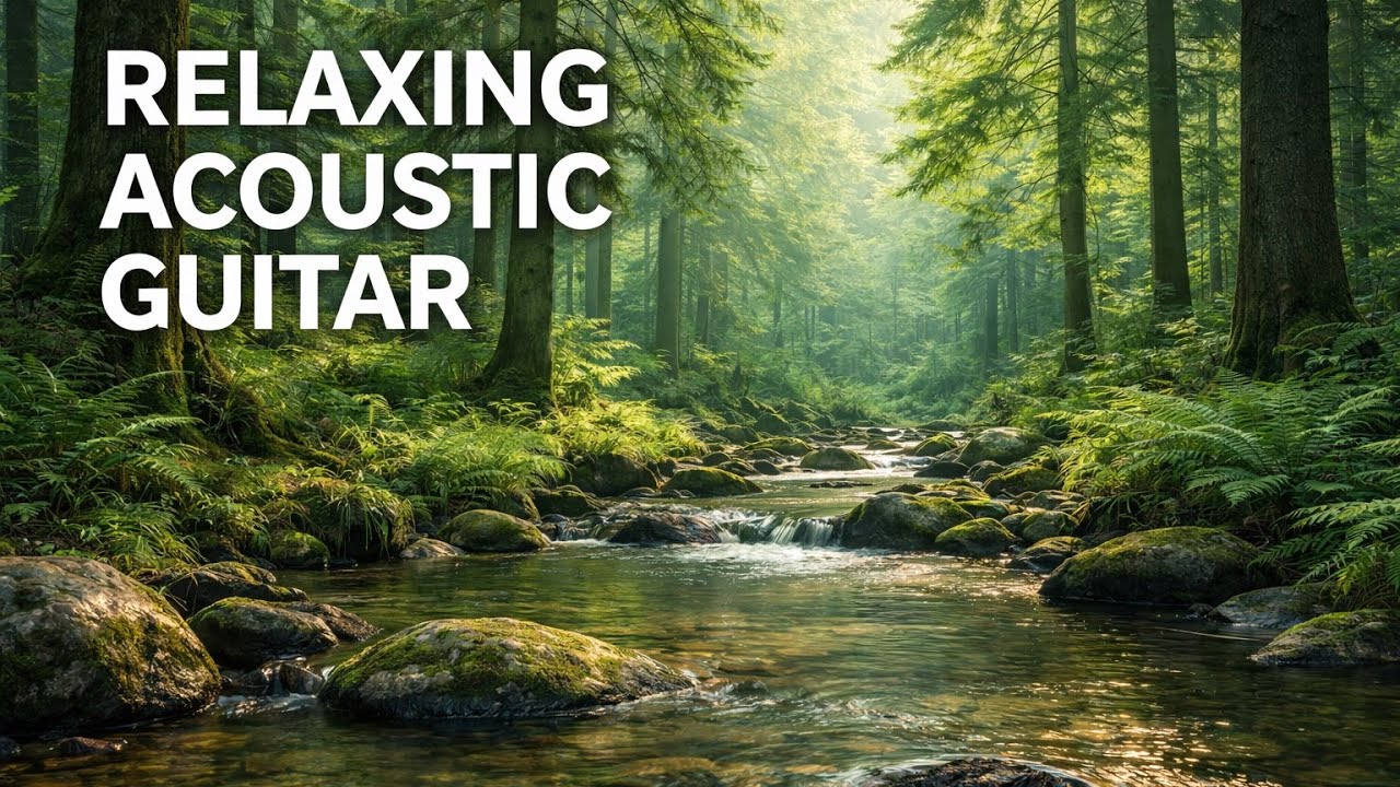 Relaxing Guitar Music in Forest Stream • Calm, Peaceful & Healing