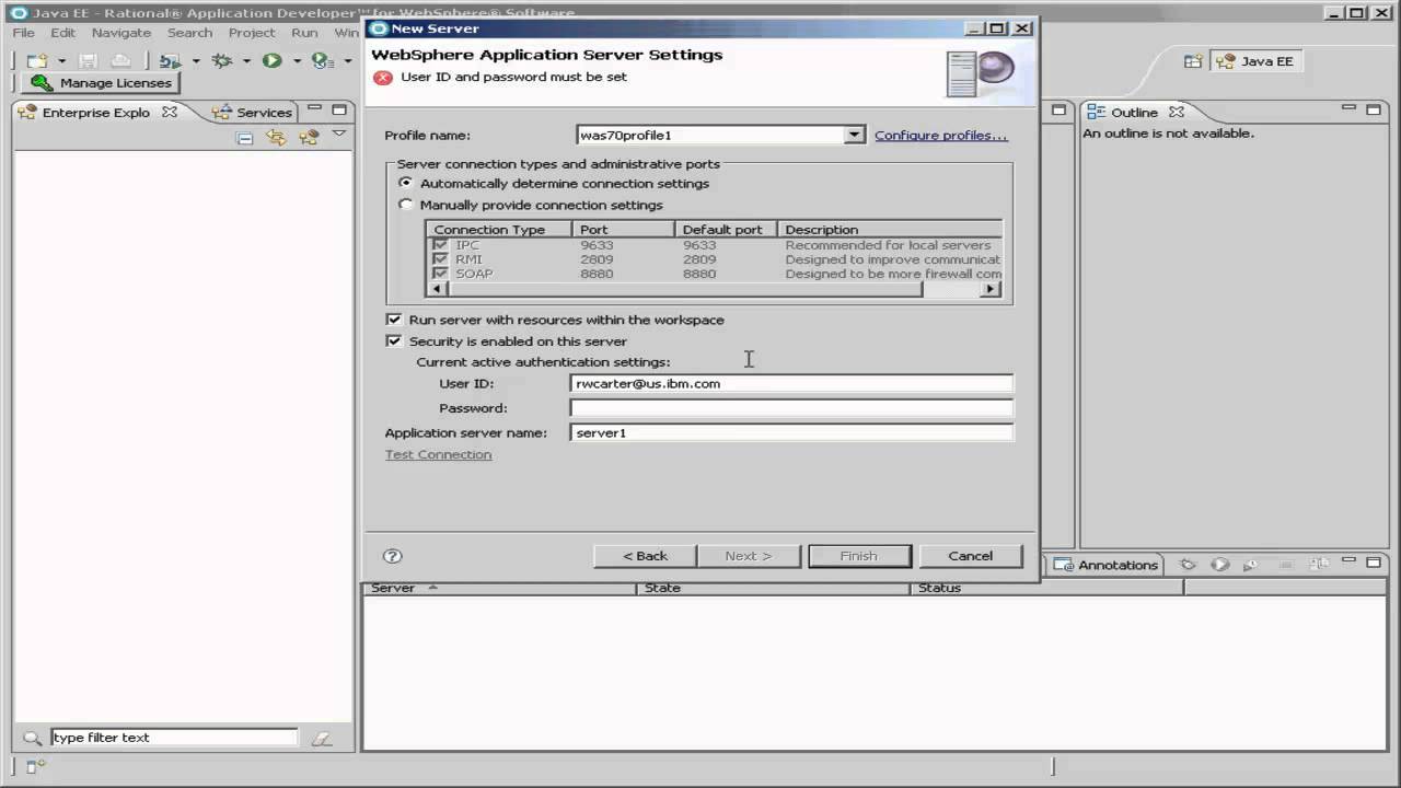 Crash course in Enterprise JavaBeans 3 - Part 1: Creating the local WebSphere Server