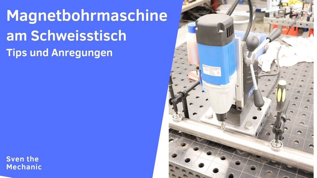 Magnetbohrmaschine am Schweisstisch