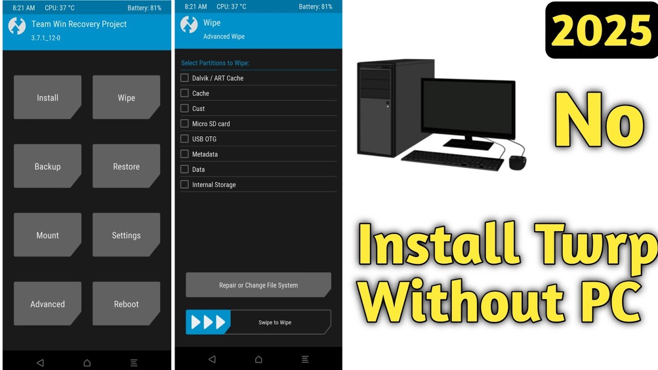 Install TWRP Without PC in 2025 🔥 | 100% Working Method (No Root Needed!)