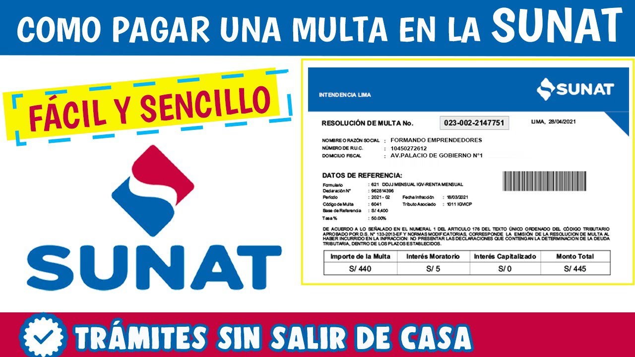 Como PAGAR una MULTA SUNAT facil | Tramites sin salir de casa