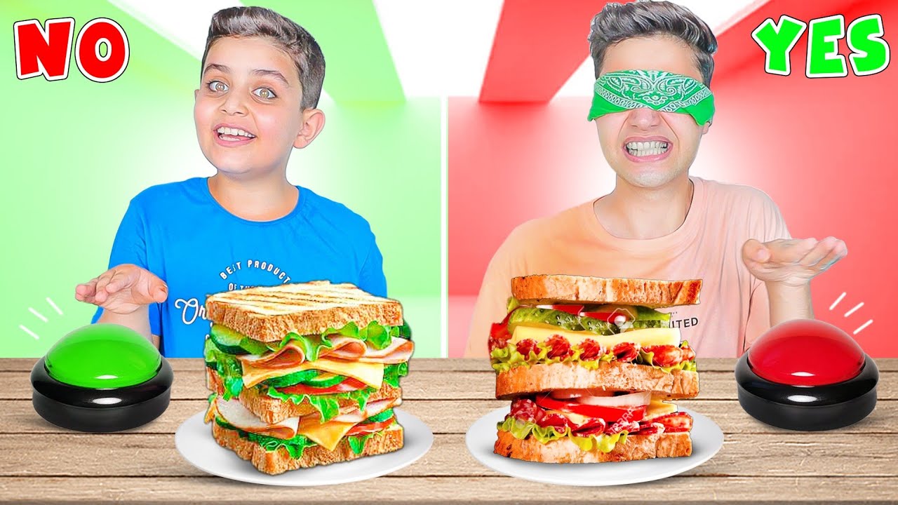 تحدي الأكل مع ( YES/🔴NO🟢)صنعنا أكبر برجر وتوست🍔🥪