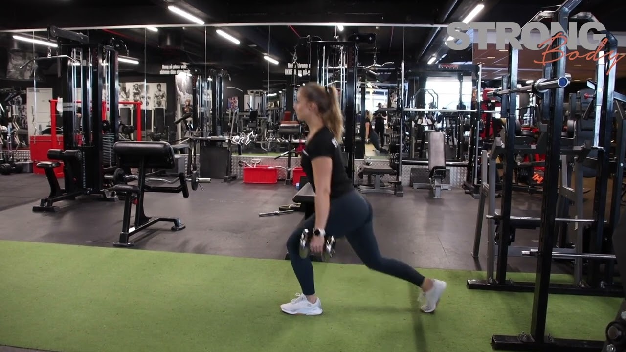 STRONGBODY - Utfall bakover med hantler / Dumbbell reverse lunge