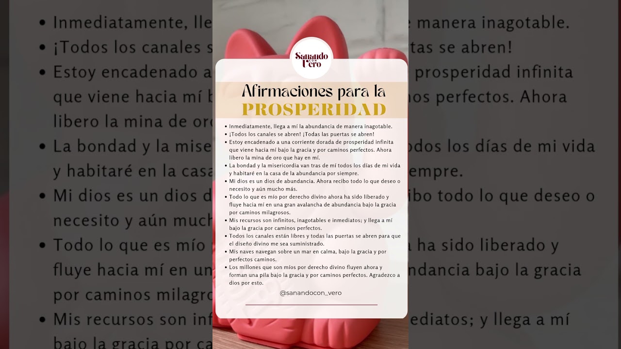 🌟 Activa tu mentalidad de prosperidad con estas afirmaciones poderosas. #decretoprosperidad #viral