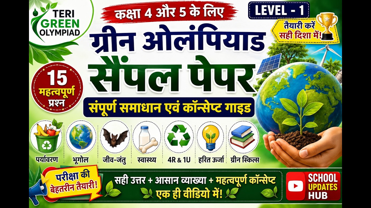 TERI GREEN Olympiad Level 1 Sample Paper 2026 | Class 4 & 5 | Complete Solution and Concept Guide